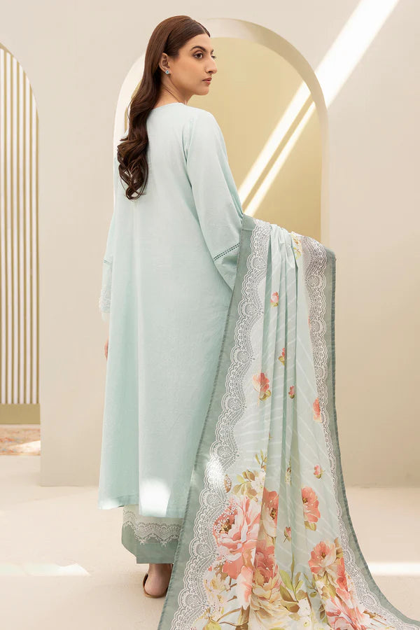 Mint | Zellbury 3pc Unstitched Embroidered Lawn Suit