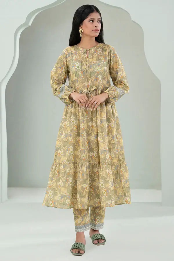 Green | Zellbury 2pc Unstitched Lawn
