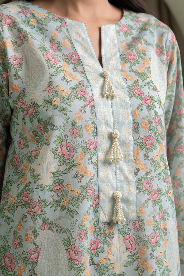 Sky Blue | Zellbury 2pc Unstitched Lawn Suit
