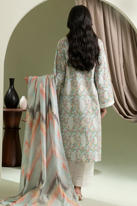 Sky Blue | Zellbury 2pc Unstitched Lawn Suit