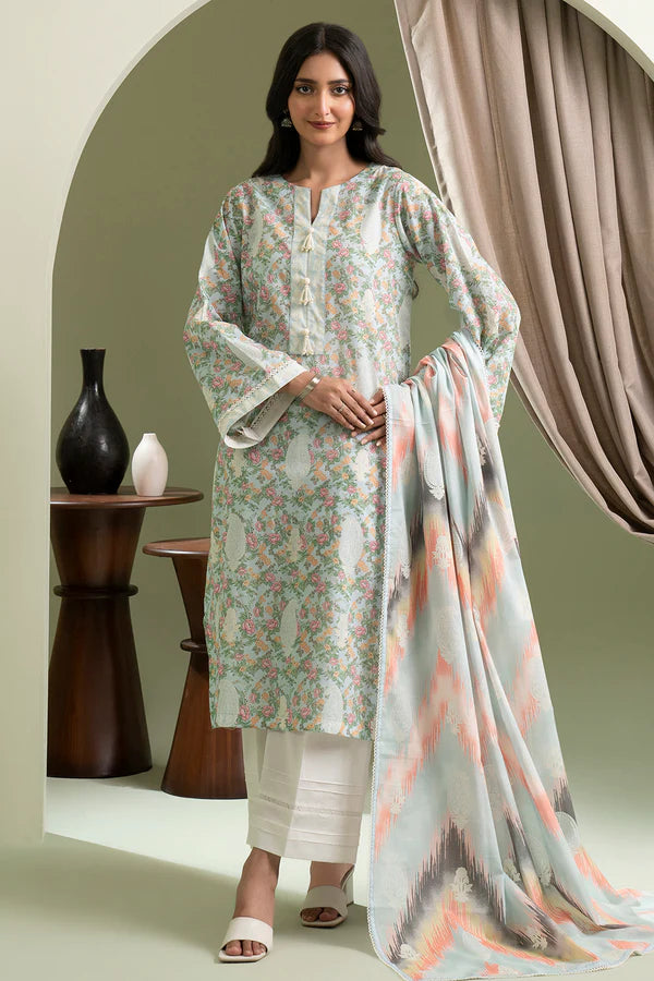 Sky Blue | Zellbury 2pc Unstitched Lawn Suit