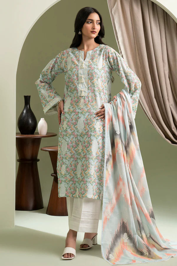 Sky Blue | Zellbury 2pc Unstitched Lawn Suit