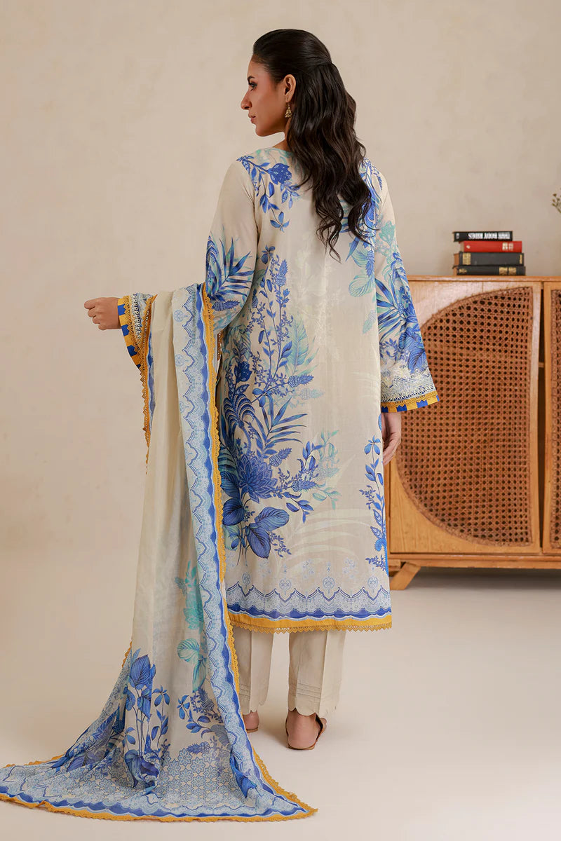Off White | Zellbury 3pc Unstitched Embroidered Lawn