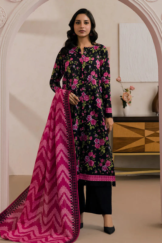 Black | Zellbury 2pc Unstitched Lawn Suit