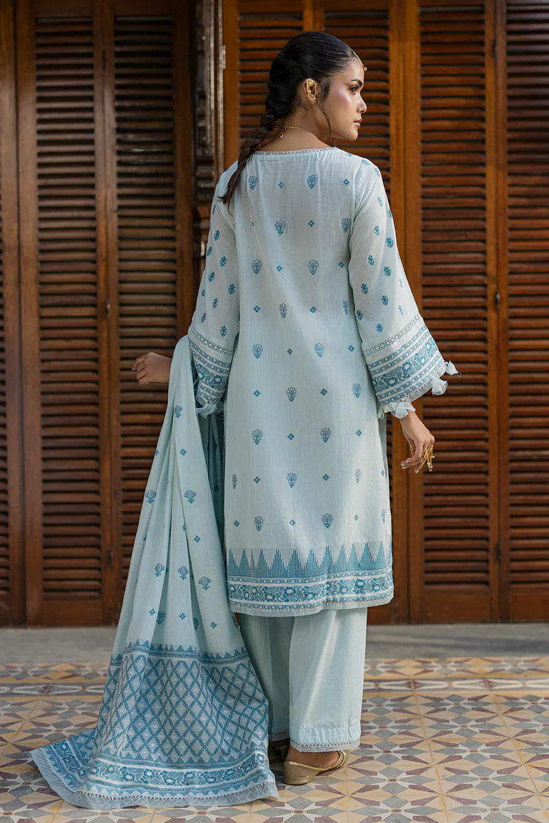 Sky Blue | Zellbury 3pc Unstitched Jacquard