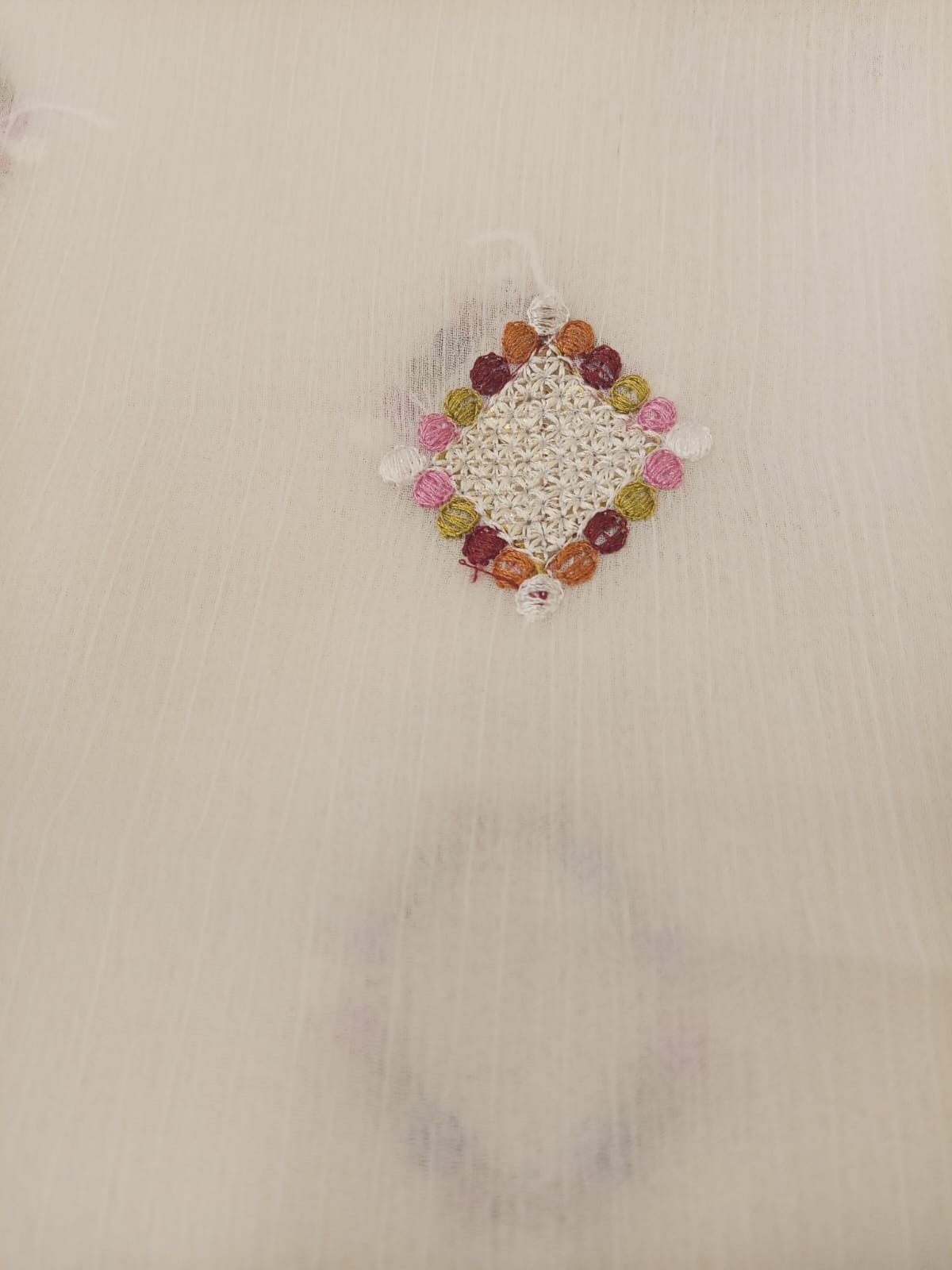 Off White | Luxury Chiffon Embroidered
