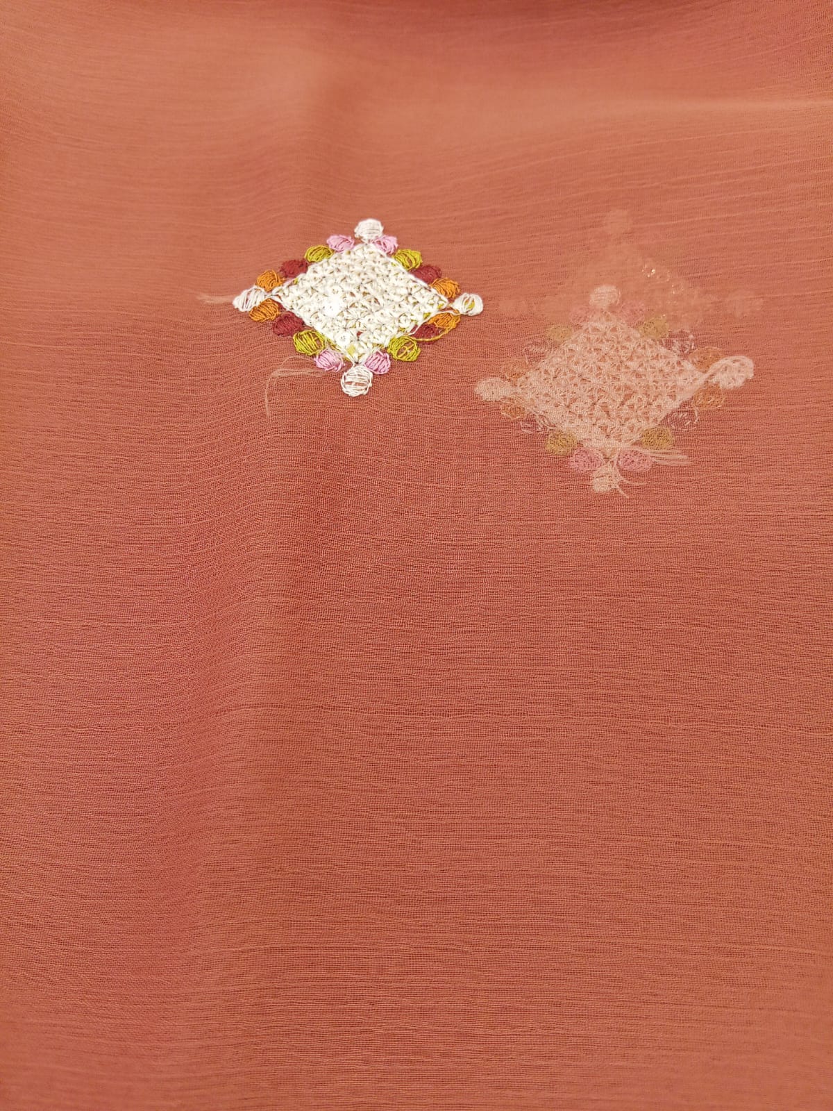 Peach | Luxury Chiffon Embroidered