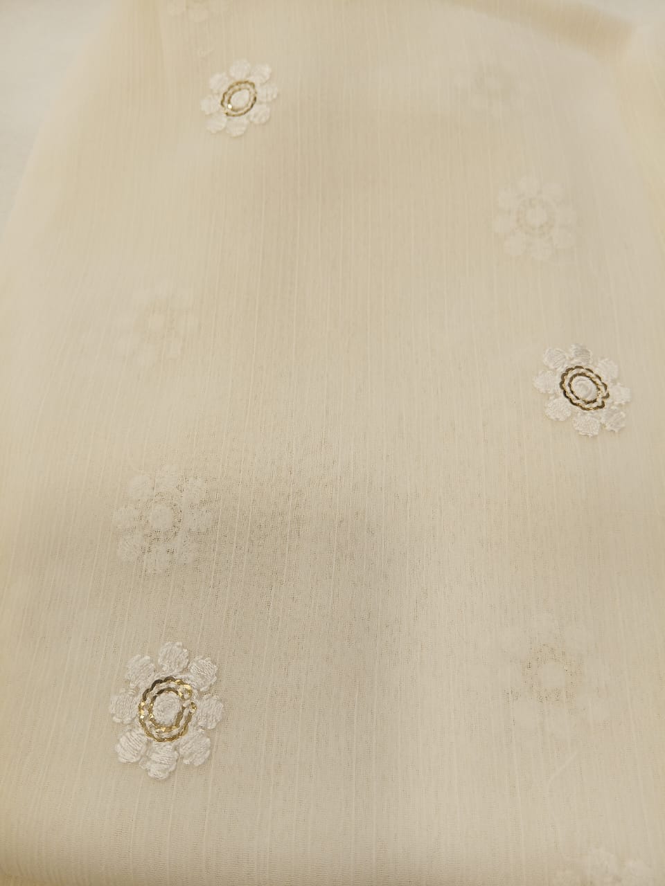 Off White | Luxury Chiffon Embroidered