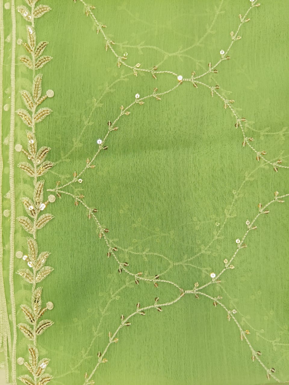 Light Green | Luxury Chiffon Embroidered