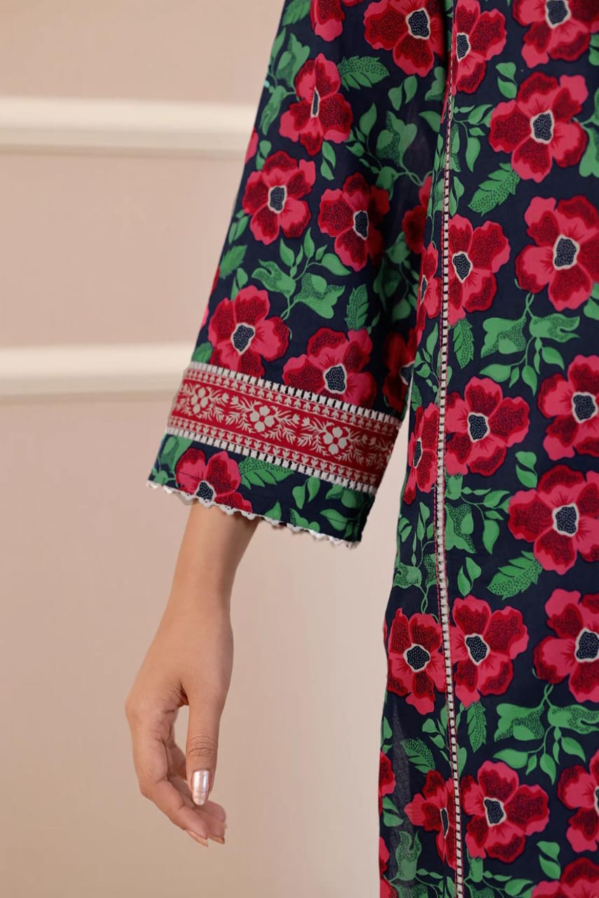 Blue | Saya 3pc Unstitched Lawn Suit