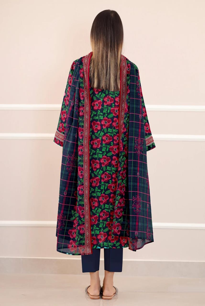 Blue | Saya 3pc Unstitched Lawn Suit
