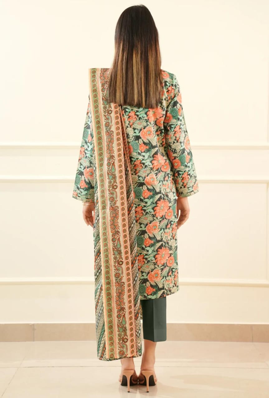 Green | Saya 3pc Unstitched Lawn Suit