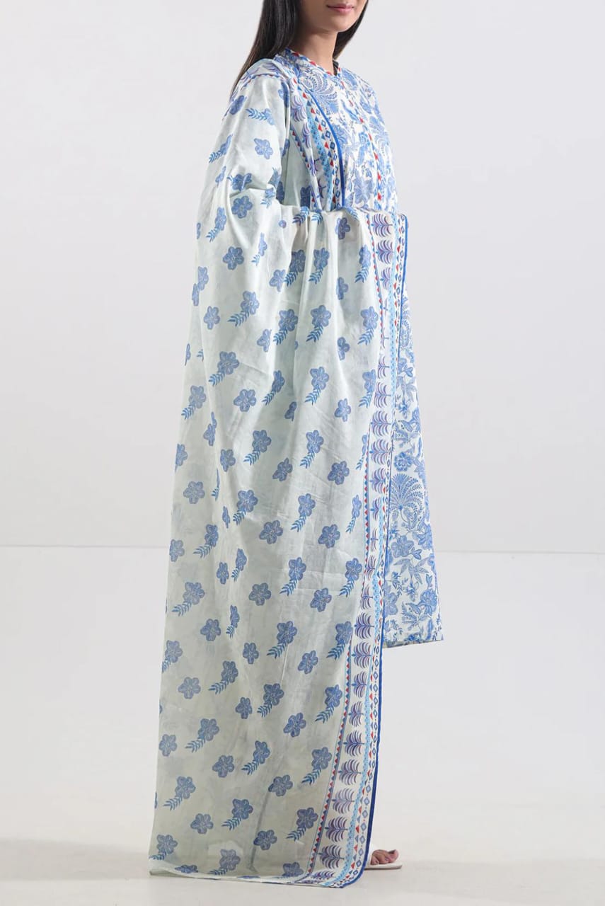 Cream | Saya 3pc Unstitched Lawn Suit