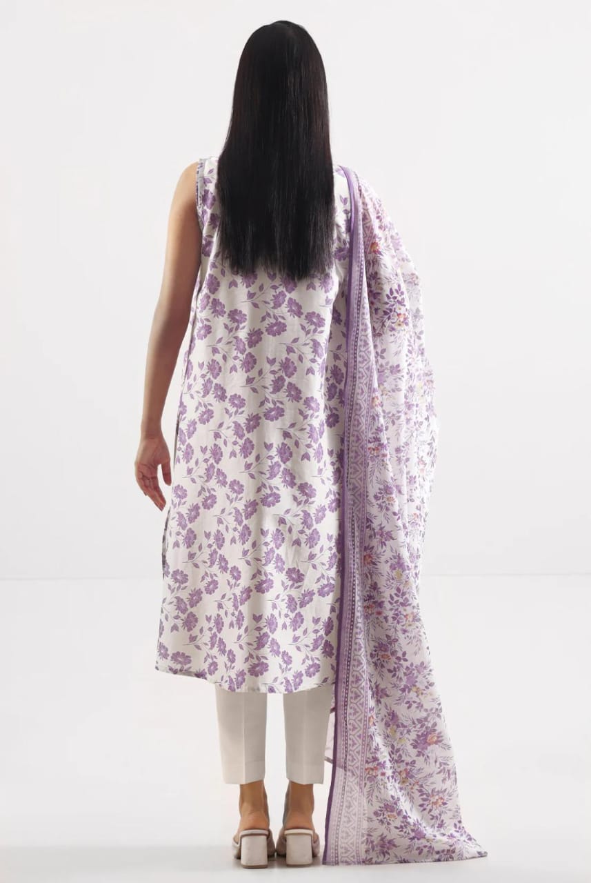 Lavendar | Saya 3pc Unstitched Lawn Suit