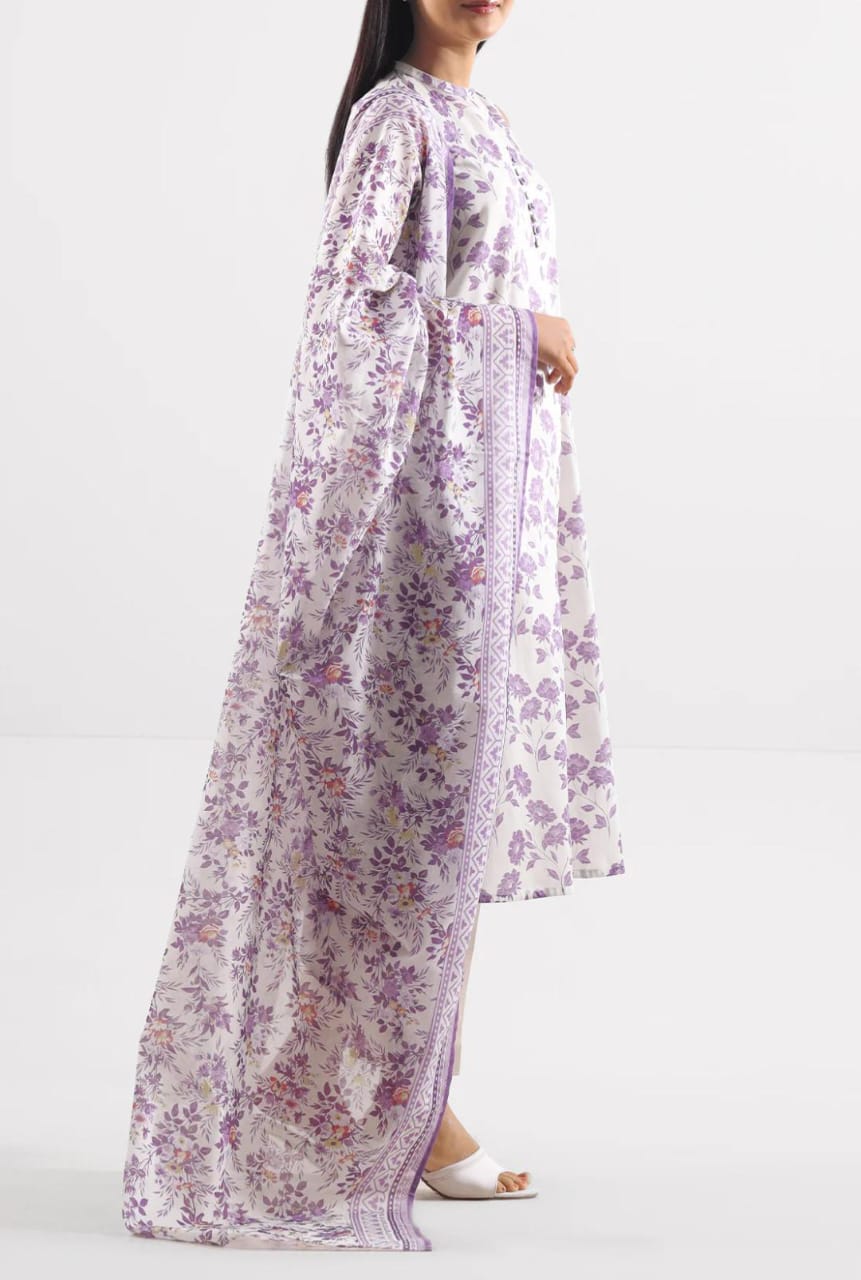 Lavendar | Saya 3pc Unstitched Lawn Suit