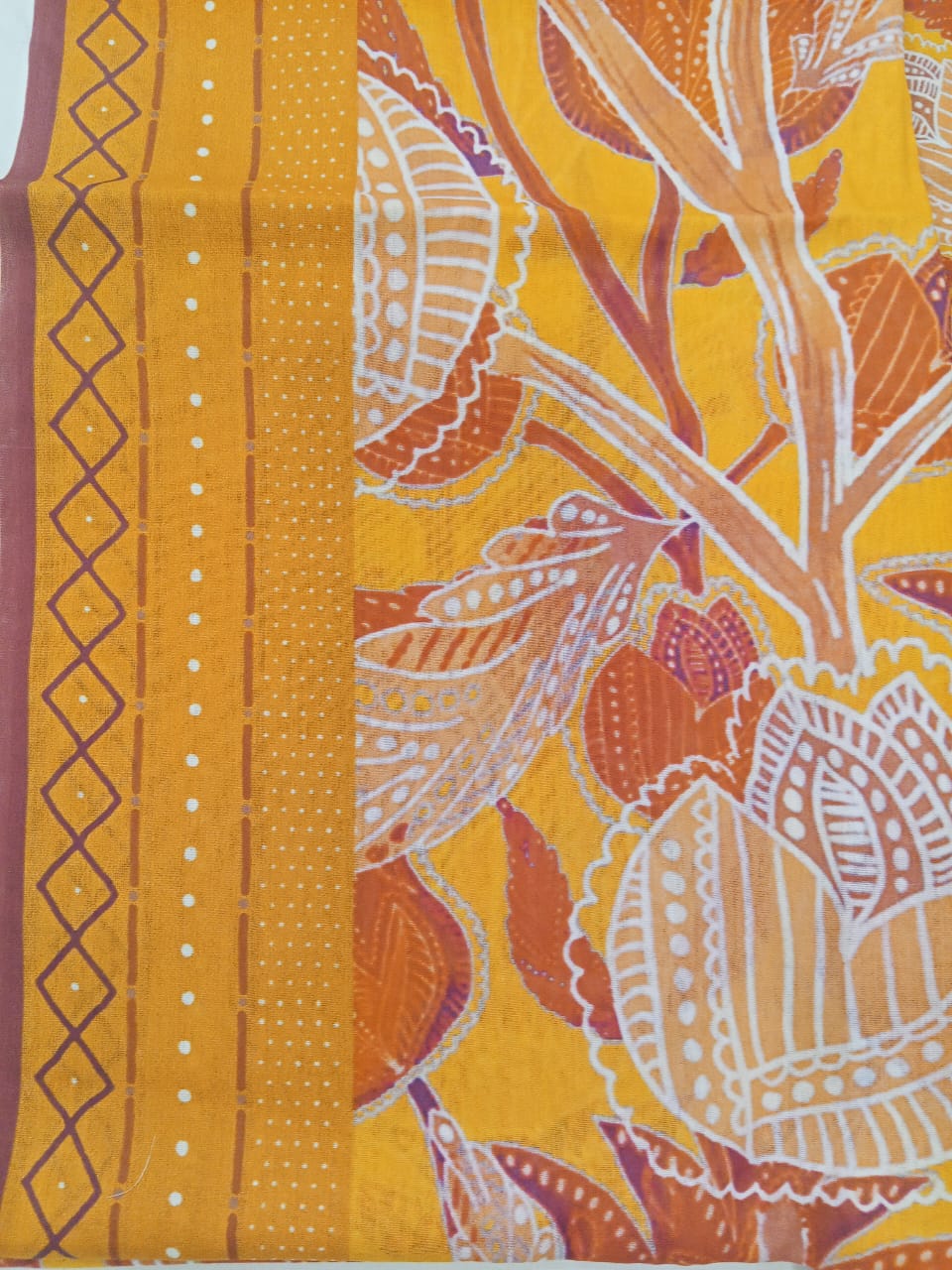 Yellow | SAYA 3pc Unstitched Lawn Suit | Brenish
