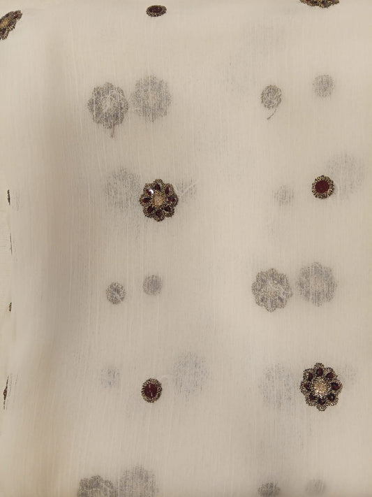 Off White | Luxury Chiffon Embroidered