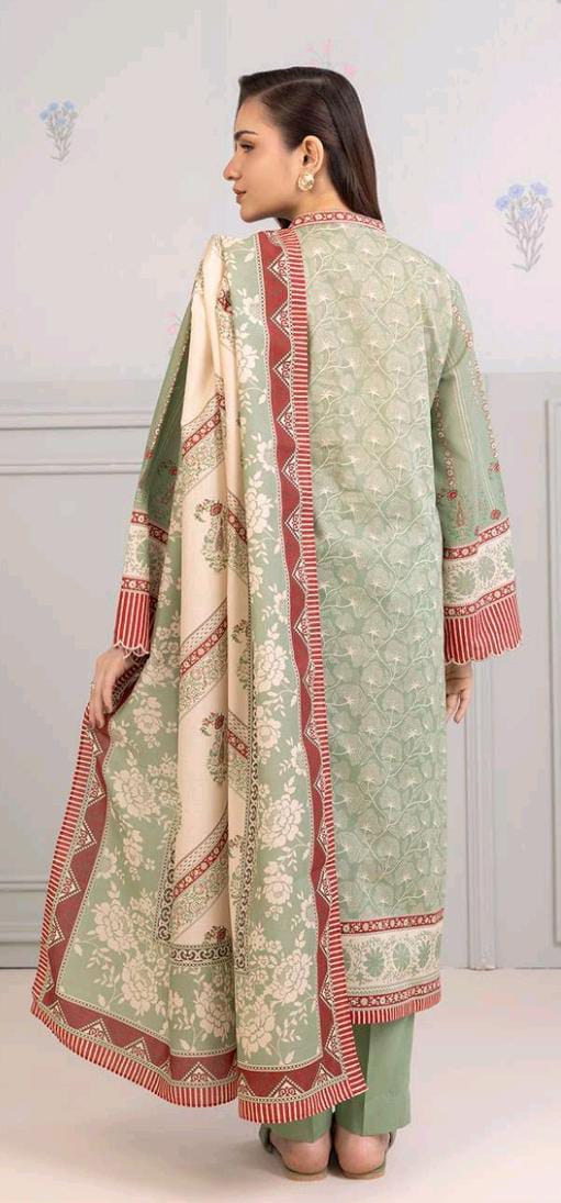 Sage Zellbury 3pc Unstitched Lawn Suit – Stylish Pakistani Lawn Outfit 2025