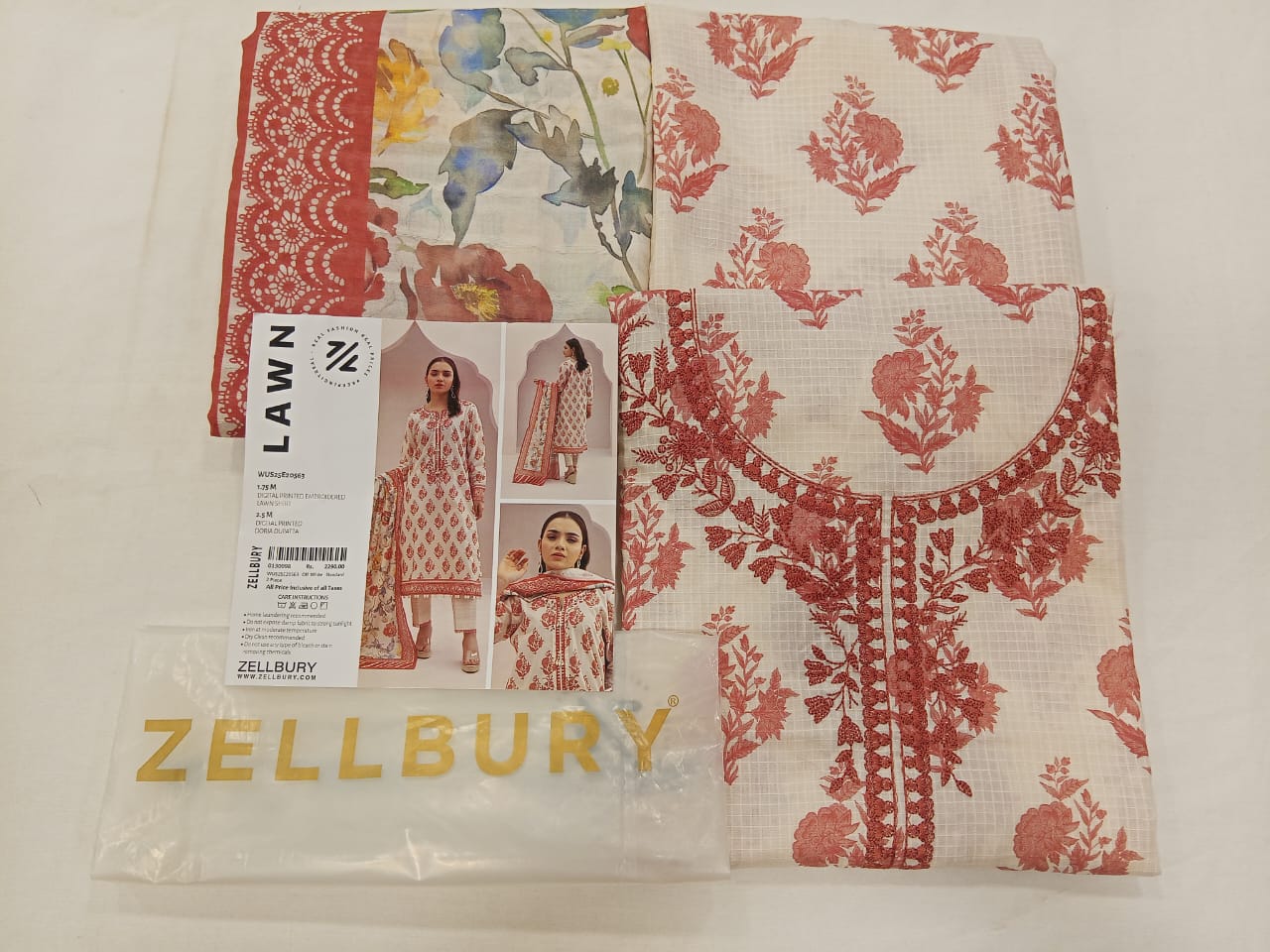 Off White | Zellbury 2pc Unstitched Lawn Suit