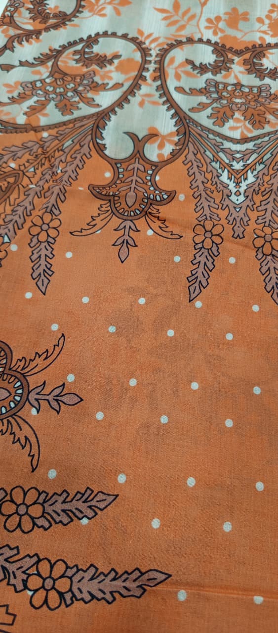 Gull BAHAR 3pc Unstitched Lawn Collection - Orange