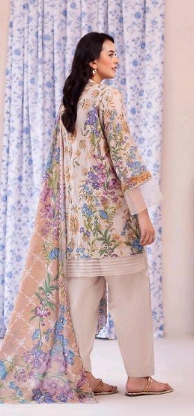 Gull BAHAR 3pc Unstitched Lawn Collection - Beige