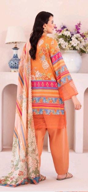 Gull Bahar by Binaas 3pc Unstitched Lawn Collection – Mustard Orange