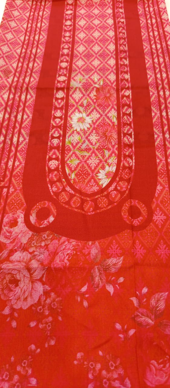 Gull Bahar by Binaas 3pc Unstitched Lawn Collection – Red