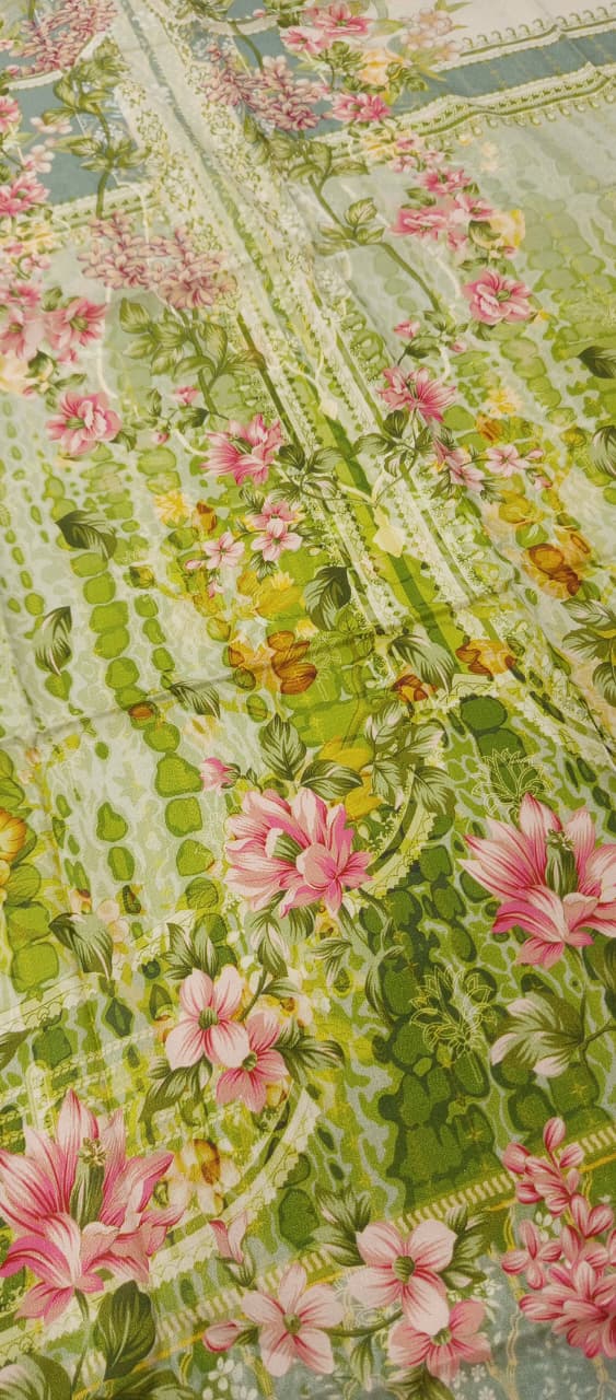 Gull Bahar by Binaas 3pc Unstitched Lawn Collection – Mint Green