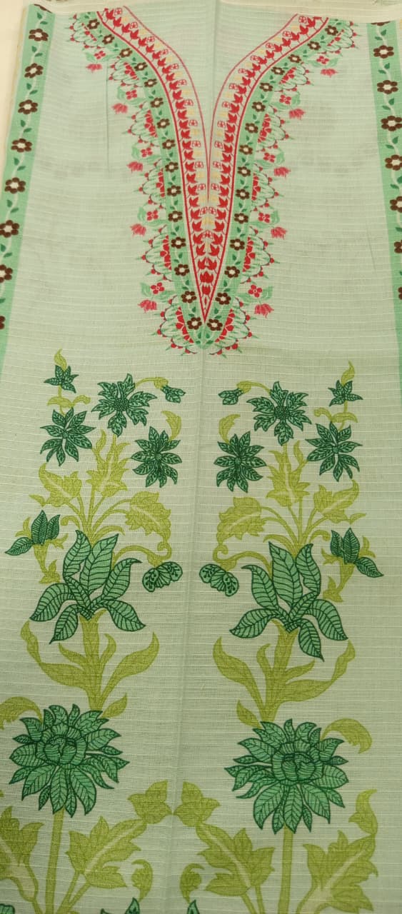 Light Green |Ethnc 3pc Unstitched Doriya Lawn Suit