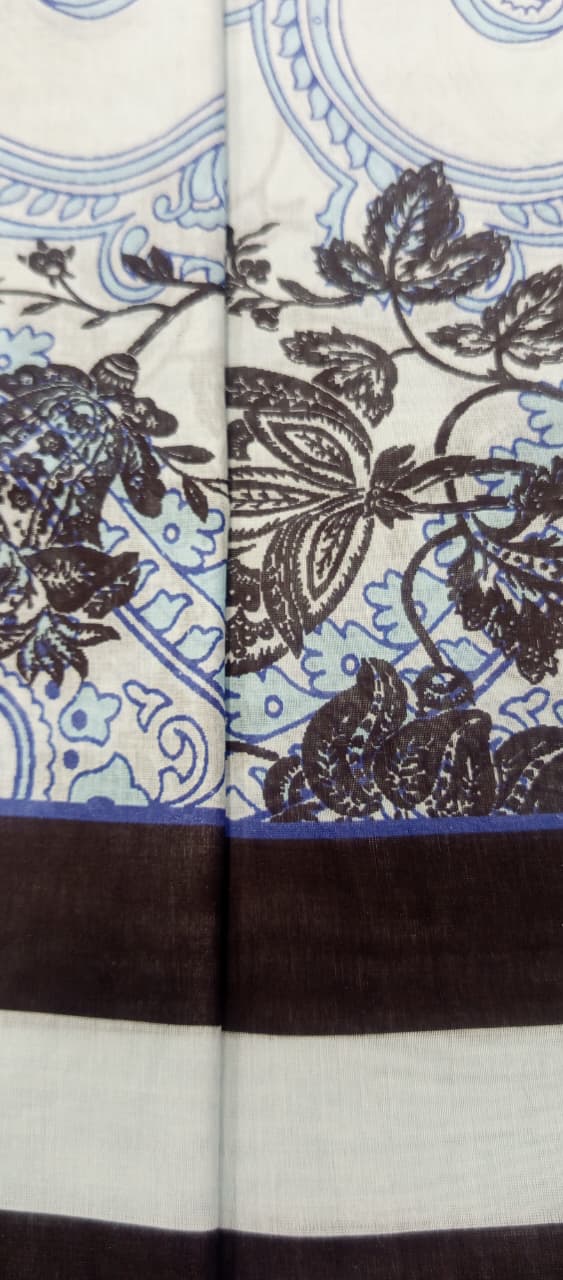 Light Blue |Ethnc 3pc Unstitched Doriya Lawn Suit