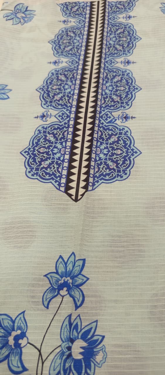Light Blue |Ethnc 3pc Unstitched Doriya Lawn Suit