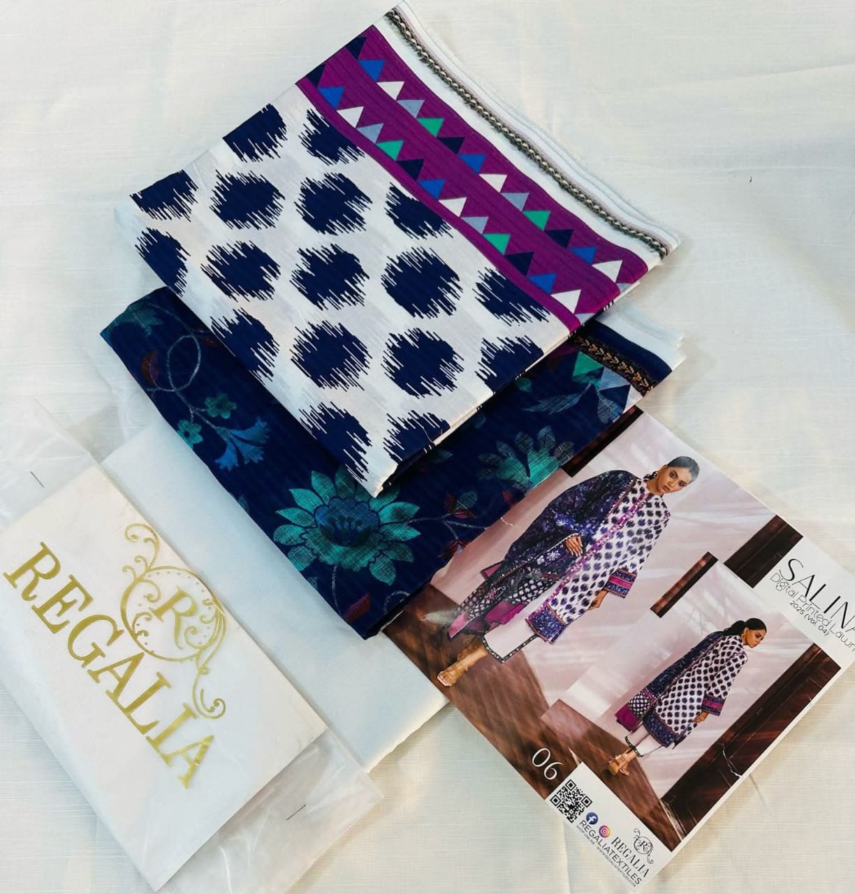 White | Salina 3pc Unstitched Lawn Collection