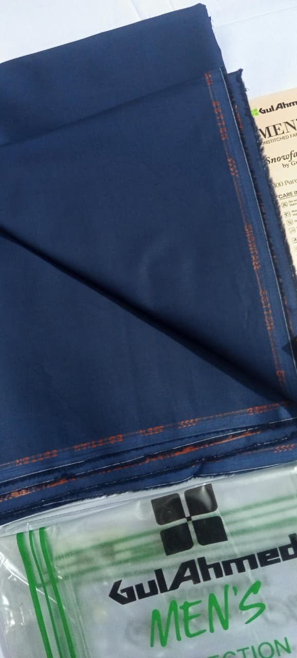 Navy Blue | Gul Ahmed Men's Unstitched Soft Cotton