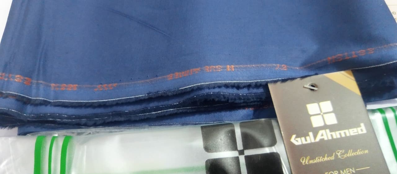 Navy Blue | Gul Ahmed Men's Unstitched Soft Cotton