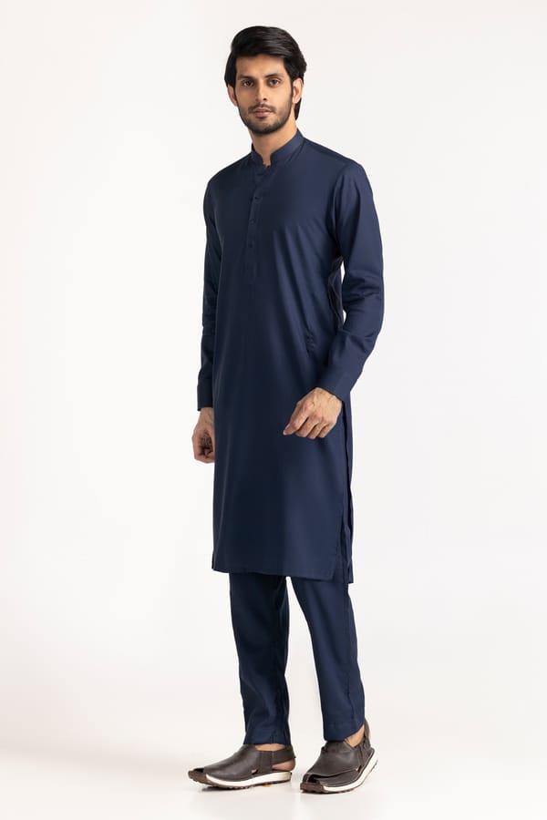 Navy Blue | Gul Ahmed Men's Unstitched Soft Cotton