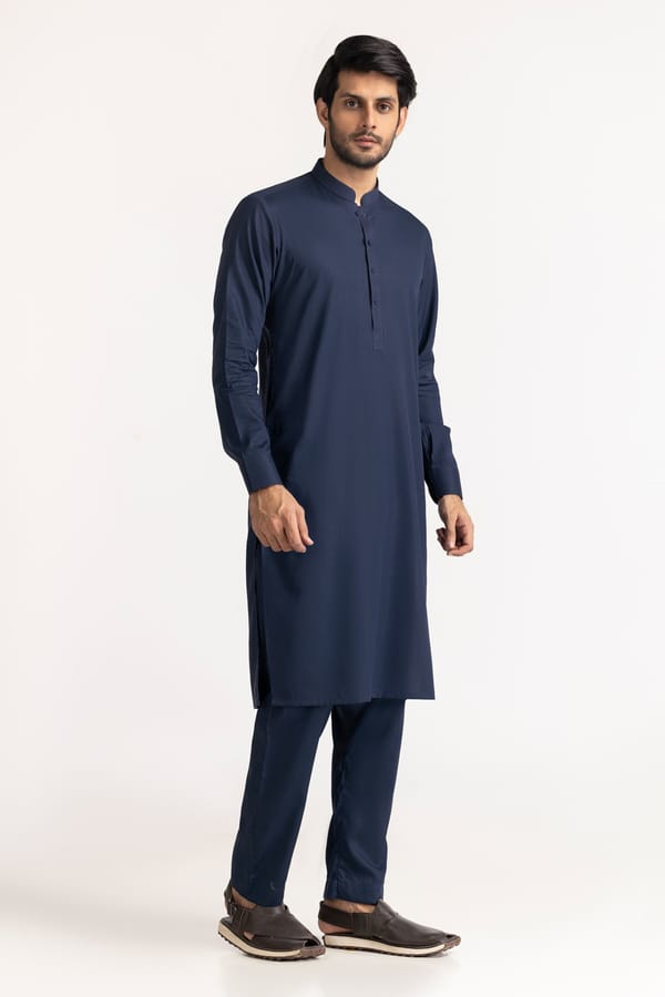 Navy Blue | Gul Ahmed Men's Unstitched Soft Cotton