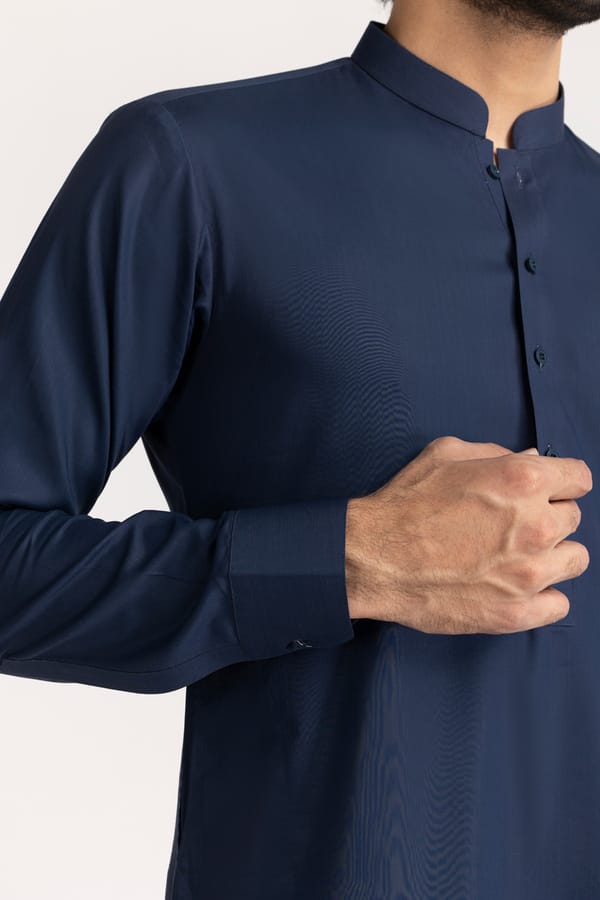 Navy Blue | Gul Ahmed Men's Unstitched Soft Cotton