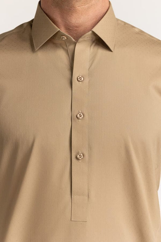 Camel Brown | Gul Ahmed Men's Unstitched Soft Cotton