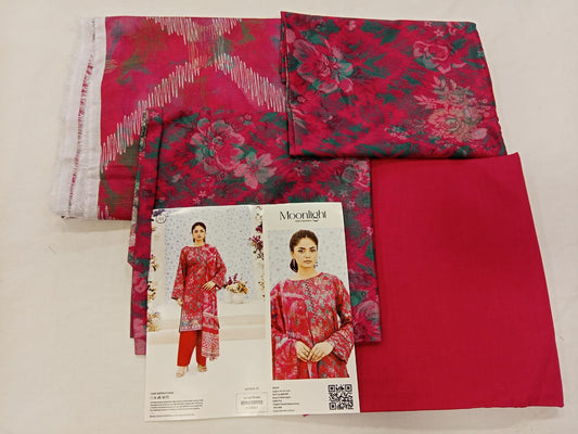 Shocking Pink | Moonlight by GJ 3pc Unstitched Lawn Collection