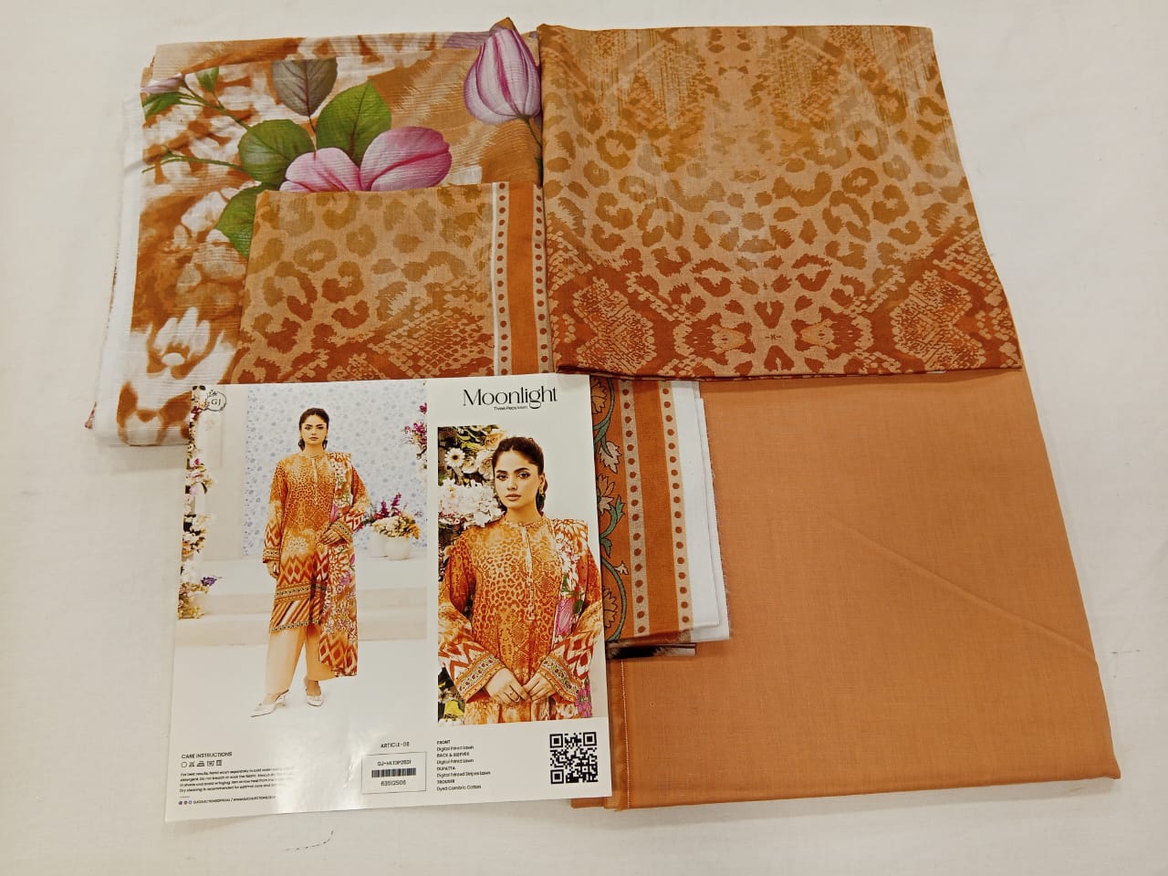Rust | Moonlight by GJ 3pc Unstitched Lawn Collection