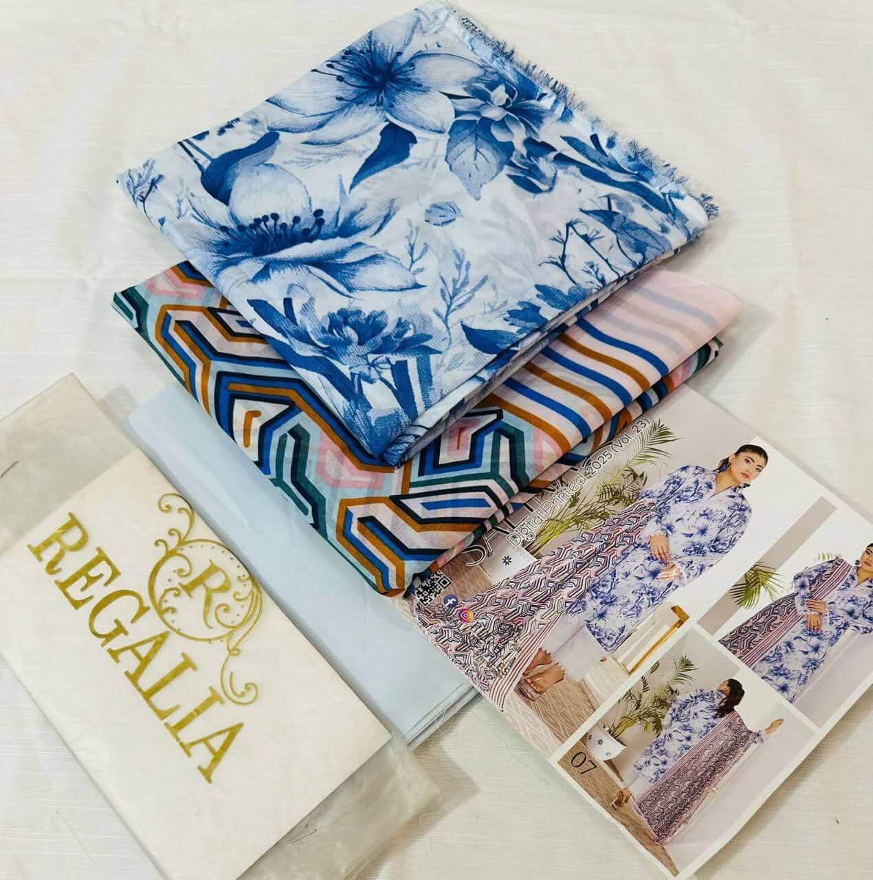 White | Salina 3pc Unstitched Lawn Collection