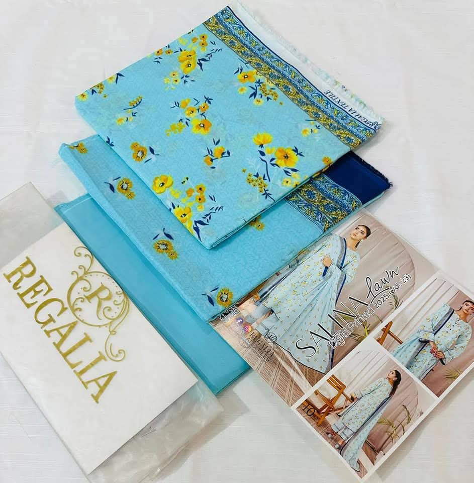 Sky Blue | Salina 3pc Unstitched Lawn Collection