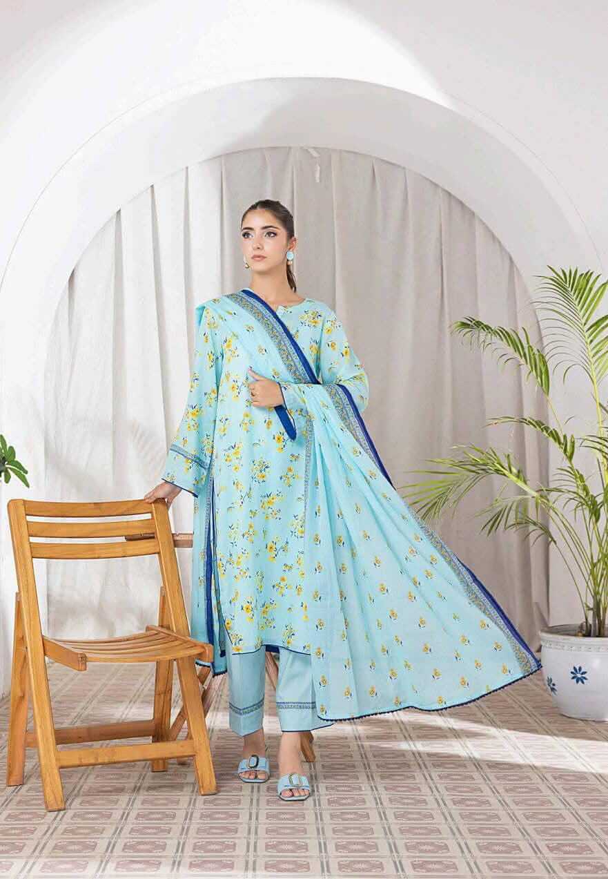 Sky Blue | Salina 3pc Unstitched Lawn Collection