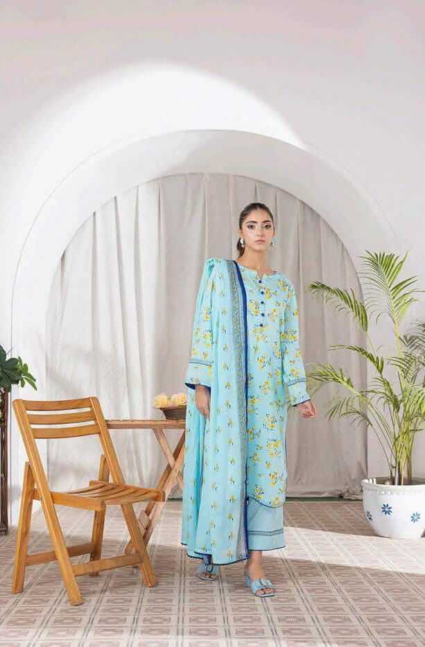 Sky Blue | Salina 3pc Unstitched Lawn Collection