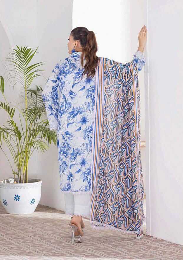 White | Salina 3pc Unstitched Lawn Collection