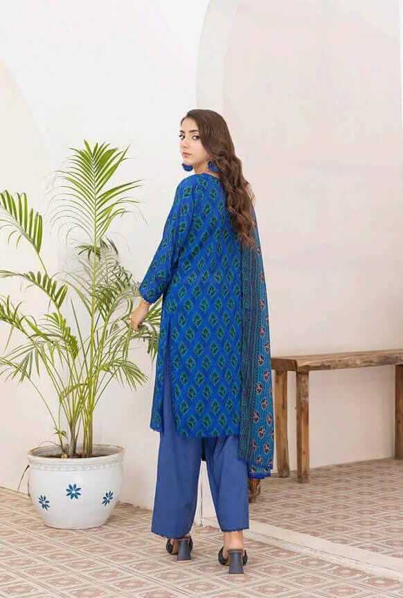 Dark Blue | Salina 3pc Unstitched Lawn Collection