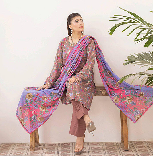 Tea Pink | Salina 3pc Unstitched Lawn Collection