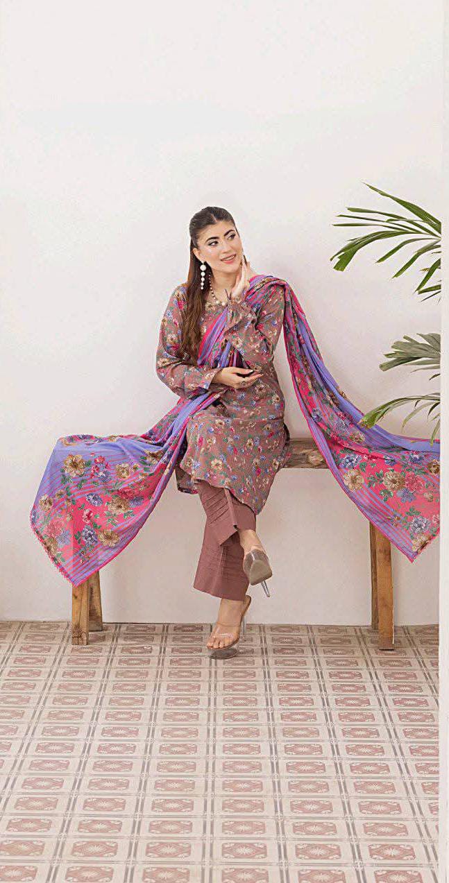 Tea Pink | Salina 3pc Unstitched Lawn Collection
