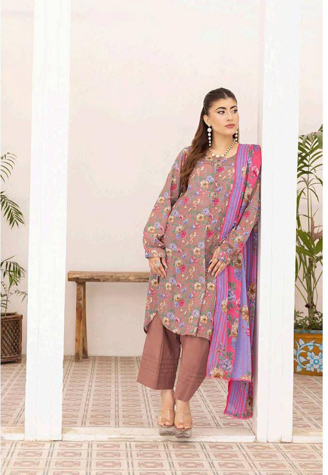 Tea Pink | Salina 3pc Unstitched Lawn Collection