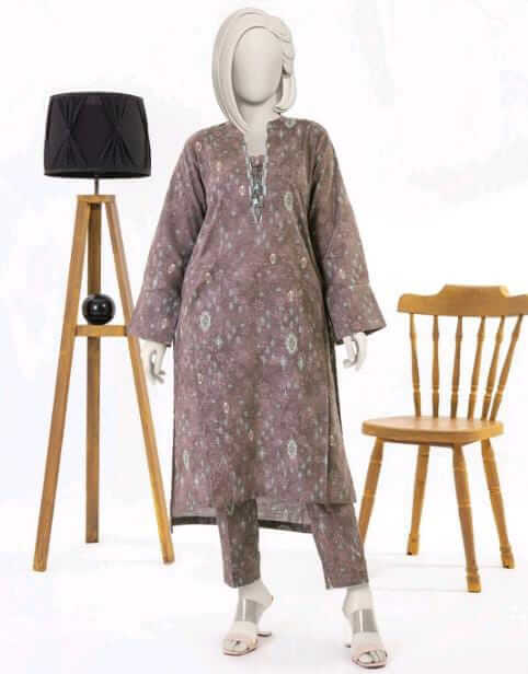 Purple | Mtj-Tariq Jamil 2pc Unstitched Khaddar Suit